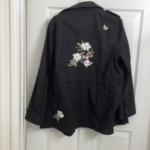 Kate Spade embroidered coat with cinch waist